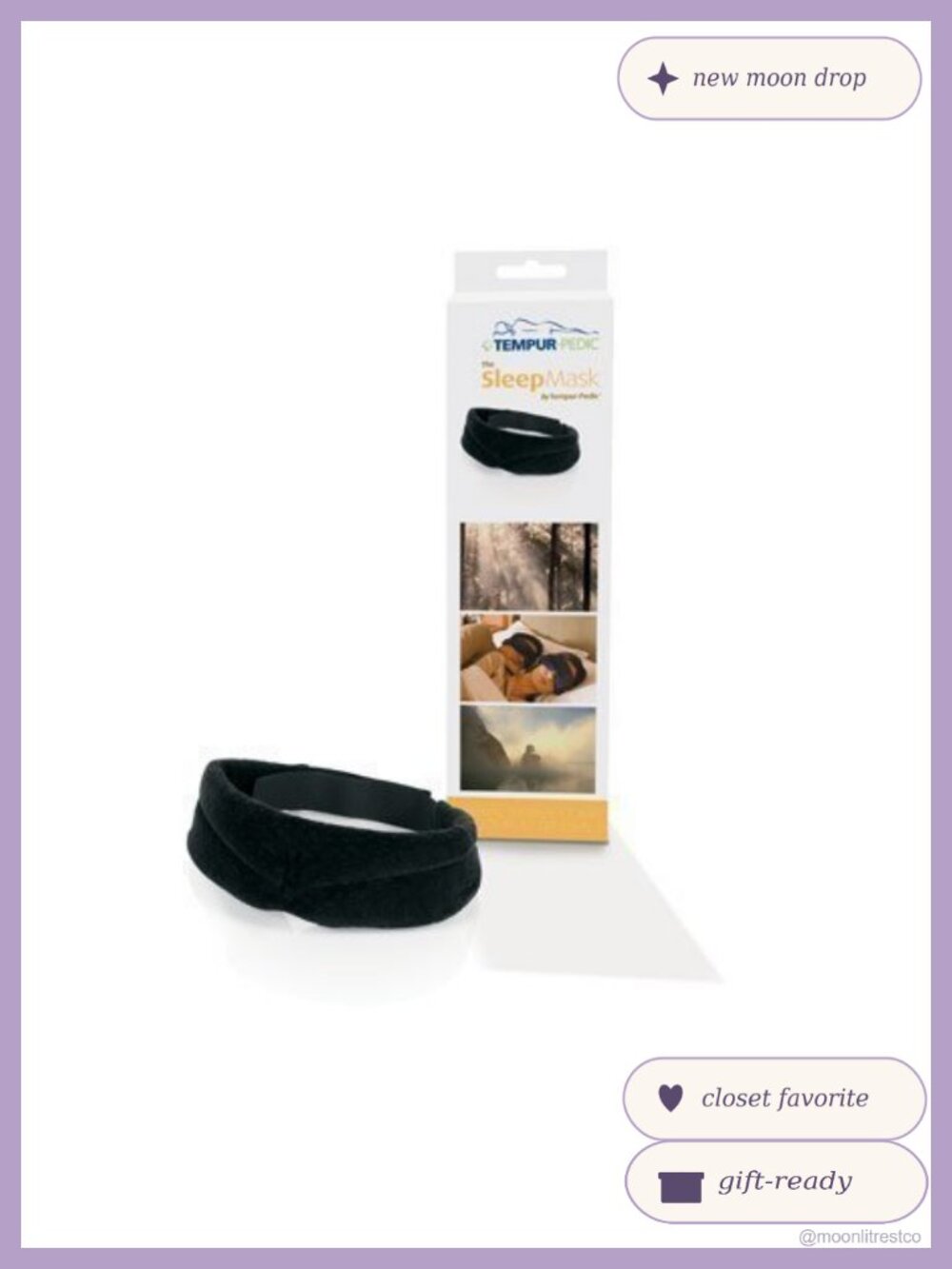 Memory Foam Sleep Mask Adjustable Strap Contoured Eye Mask for Total Darkness